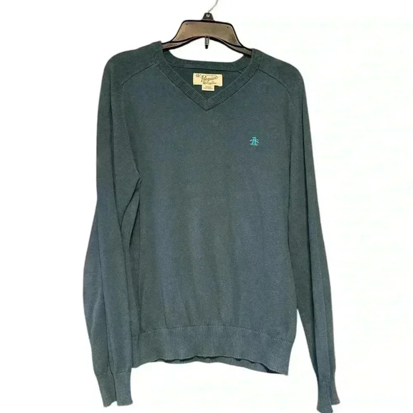 Original Penguin Men's Green V-Neck Sweater - Picture 1 of 3